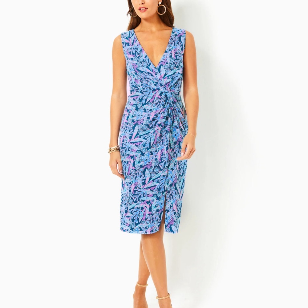 NWT Lilly Pulitzer Odella V-Neck Stretch Dress 10 stretch